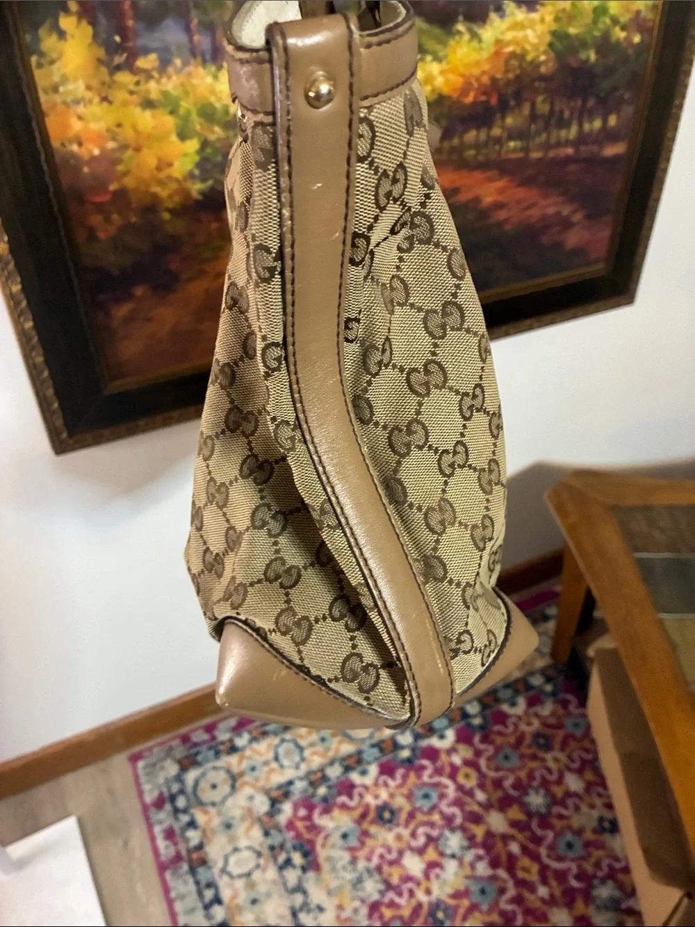 Gucci Tan Brown GG Supreme Canvas Tote